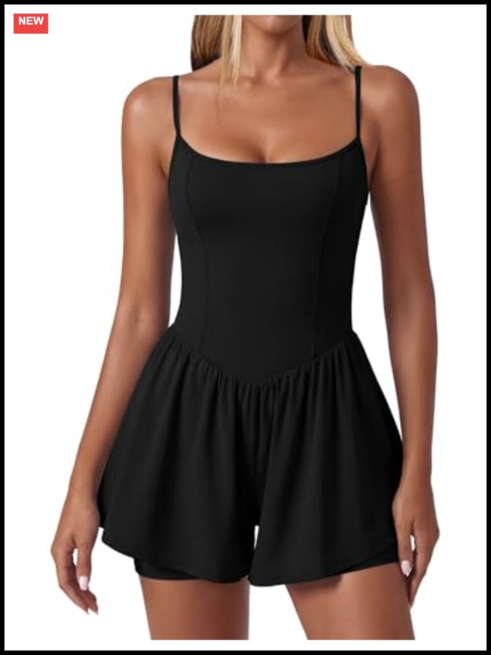 Ekouaer Women's Sleeveless Athletic Romper Jumpsuit with Shorts